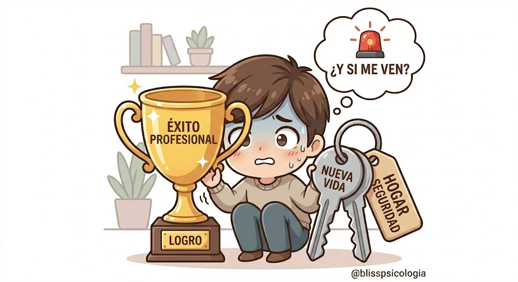 Chibi del miedo al éxito ansiedad visibilidad psicología apego